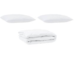 vidaXL - Dekbed - met - kussen - 3 - pcs - Wit - Microvezel