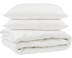 vidaXL - Dekbed - met - kussen - 3 - pcs - Wit - Microvezel