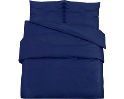 vidaXL - Dekbedovertrekset - 135x200 - cm - microvezel - marineblauw