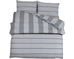 vidaXL - Dekbedovertrekset - 140x200 - cm - katoen - grijs