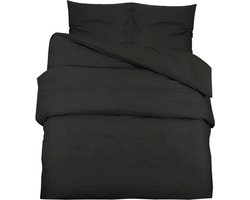 vidaXL - Dekbedovertrekset - lichtgewicht - 135x200 - cm - microvezel - zwart