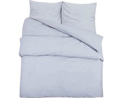 vidaXL - Dekbedovertrekset - lichtgewicht - 200x200 - cm - microvezel - grijs