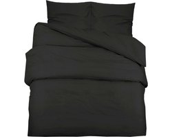 vidaXL - Dekbedovertrekset - lichtgewicht - 200x200 - cm - microvezel - zwart
