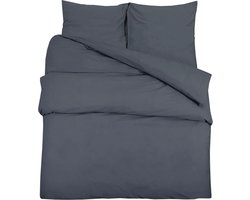 vidaXL - Dekbedovertrekset - lichtgewicht - 260x220 - cm - microvezel - antraciet