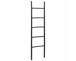 vidaXL - Deken - Ladder - Zwart - 40 - x - 150 - cm - Bamboe