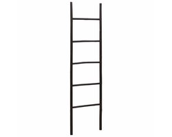 vidaXL - Deken - Ladder - Zwart - 50 - x - 190 - cm - Bamboe