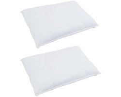 vidaXL - Deken - Set - met - kussen - 3 - pcs - Wit - Microfiber - en - Katoen