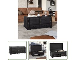 vidaXL Dekenkist - Opbergkist - Dekenkist groot hout zwart - Kast - Multifunctionele Kast - Houten Kast