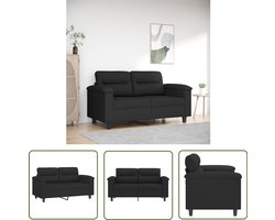 vidaXL Design Bank - Tweezitsbank - Tweezitsbank 120 cm microvezelstof zwart - Zitzitting - Lounge Bank - Microvezel