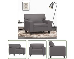 vidaXL Designstoel - Fauteuil - Fauteuil 60 cm kunstleer grijs - Lounge Stoel - Grijze Fauteuil - Kunstleder Fauteuil
