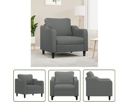 vidaXL Designstoel - Fauteuil - Fauteuil 60 cm stof donkergrijs - Lounge Stoel - Grijs - Velours