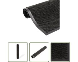 vidaXL Deurmat - Droogloopmat - Droogloopmat rechthoekig getuft 80x120 cm zwart - Vloermat - Antislip Mat - Keukenmat