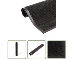 vidaXL Deurmat - Droogloopmat - Droogloopmat rechthoekig getuft 90x150 cm zwart - Vloermat - Antislip - Zwart