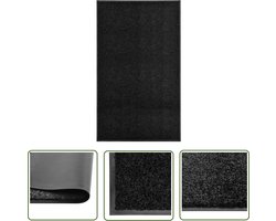 vidaXL Deurmat - Vloermat - Deurmat wasbaar 90x150 cm zwart - Interieurdecoratie - Antislip - Pvc