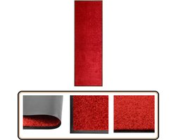 vidaXL Deurmat Wasbaar - 60x180 cm - Rood Deurkmat - Vloermat - Entree Mat - Rubber Mat - Stoffen Mat
