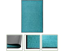 vidaXL Deurmatten - Deurkmat - Deurmat wasbaar 60x90 cm cyaan - Vloerkleden - Binnenmat - Buitenmat