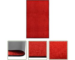 vidaXL Deurmatten - Deurkmat - Deurmat wasbaar 90x150 cm rood - Vloerkleden - Interieurdecoratie - Huis Decoratie