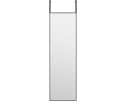 vidaXL - Deurspiegel - 30x100 - cm - glas - en - aluminium - zwart