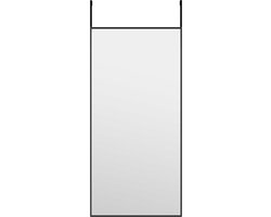 vidaXL - Deurspiegel - 30x60 - cm - glas - en - aluminium - zwart