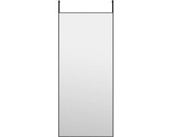 vidaXL - Deurspiegel - 40x100 - cm - glas - en - aluminium - zwart