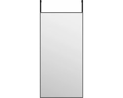 vidaXL - Deurspiegel - 40x80 - cm - glas - en - aluminium - zwart
