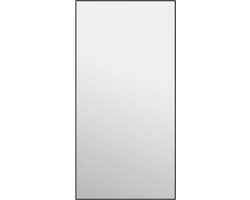 vidaXL - Deurspiegel - 50x100 - cm - glas - en - aluminium - zwart