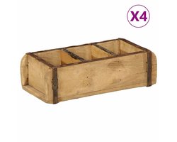 vidaXL - Dienblad - 4 - st - Bruin - 30 - x - 14 - x - 9 - cm - Massief - Gerecycleerd - Hout