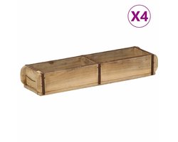 vidaXL - Dienblad - 4 - st - Bruin - 57 - x - 15 - x - 9 - cm - Massief - Gerecycleerd - Hout