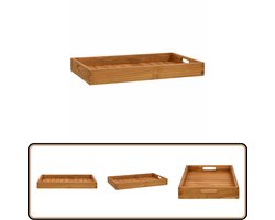 vidaXL Dienblad 60x35 cm - Massief Teakhout Dienblad Teak - Serviesplank - Serveringsplateau - Houten Dienblad - Keukenaccessoires