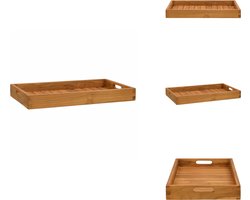 vidaXL Dienblad - Dienbladen - Presenteerblad - Schaal - Dienblad 60x35 cm massief teakhout