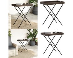 vidaXL Dienbladtafel inklapbaar 65x40x75 cm poly rattan bruin - Inklapbare Dienbladtafel - Inklapbare Dienbladtafels - Dienblad Tafel - Serveertafel