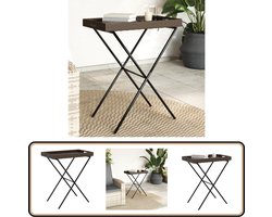 vidaXL Dienbladtafel - Inklapbaar - Poly Rattan - Bruin Tuinbank - Lounge Bank - Buitentijd - Tuinset - Outdoor Furniture