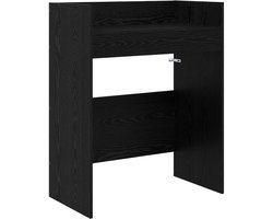 vidaXL - DJ - Tafel - Zwart - eiken - 102 - x - 45 - x - 102 - cm - Bewerkt - hout