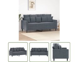 vidaXL Donkere Bank - Tweezitsbank - Tweezitsbank 140 cm fluweel donkergrijs - Velours Bank - Salontafel - Woonkamer Meubilair