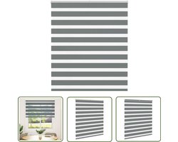 vidaXL Donkere Gordijnen - Zebra Rolgordijn - Zebra rolgordijn 130x150 cm stofbreedte 125,9 cm donkergrijs - Licht Regulering - Privacy Screen - Raam Decoratie