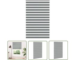 vidaXL Donkere Gordijnen - Zebra Rolgordijn - Zebra rolgordijn 145x200 cm stofbreedte 140,9 cm donkergrijs - Rolluiken - Raamdecoratie - Privacy Screen