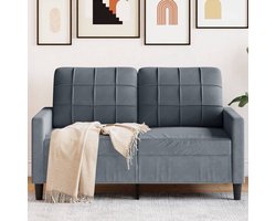 vidaXL Donkere Grijze Bank - Tweezitsbank - Tweezitsbank 120 cm fluweel donkergrijs - Velvet Bank - Lounge Bank - Woonkamer Meubels