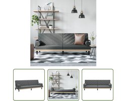 vidaXL Donkere Grijze Sofa - Slaapbank - Slaapbank met armleuningen stof donkergrijs - Comfortabele Bank - Tweepersoons Bed - Multifunctioneel Meubel