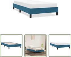 vidaXL Donkere Kleuren - Bedframe - Bedframe zonder matras 90x220 cm fluweel donkerblauw - Fluweel - Tweepersoonsbed - Boxspring