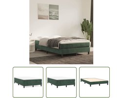vidaXL Donkere Kleuren - Boxspring Frame - Bedframe zonder matras 120x200 cm fluweel donkergroen - Velvet Bed - Tweepersoons Bed - Slaapcomfort