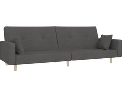 vidaXL Donkergrijze 2-zits Slaapbank met Kussens Slaapbank - 2 Persoons Bed - Donker Grijs - Lounge Meubilair - Sofa Bed