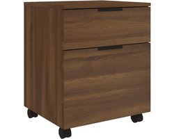 vidaXL - Dossierkast - verrijdbaar - 45x38x54 - cm - bewerkt - hout - bruineiken