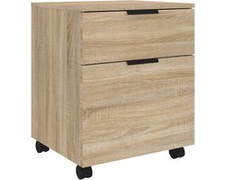 vidaXL - Dossierkast - verrijdbaar - 45x38x54 - cm - bewerkt - hout - sonoma - eiken