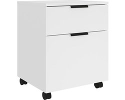 vidaXL - Dossierkast - verrijdbaar - 45x38x54 - cm - bewerkt - hout - wit
