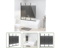 vidaXL Douche Cabine - Douchewand - Douchewand inklapbaar 3 panelen 130x130 cm ESG zwart - Inklapbare Douchewand - Glazen Douchewand - Modern Design