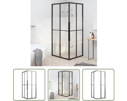 vidaXL Douche Scherm - Douchecabine - Douchecabine 90x70x180 cm halfmat ESG zwart - Glazen Douchecabine - ESG Glas - Zwarte Douchecabine
