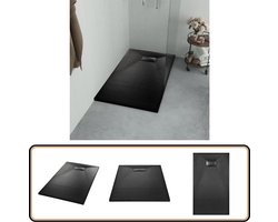vidaXL Douchebak 120x70 cm SMC zwart Douchebak - Douche Cabine - Badkamerspiegel - Badkamerinrichting - Zwarte Douchebak