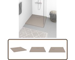 vidaXL Douchebak - 80x80 cm - SMC - Bruin Douchebak - Douche Cabine - Badkamerspiegel - Sanitair - Badkamer Accessoires