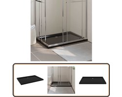 vidaXL Douchebak - Rechthoekig - 80x110 cm - Zwart Douchebak - Douche Cabine - Douchescherm - Badkamermeubilair - Modern Design