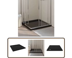 vidaXL Douchebak Vierkant - 90x90 cm - ABS - Zwart Douchebak - Douche Cabine - Modern Badkamer - Zwarte Douchebak - Vierkante Douchebak
